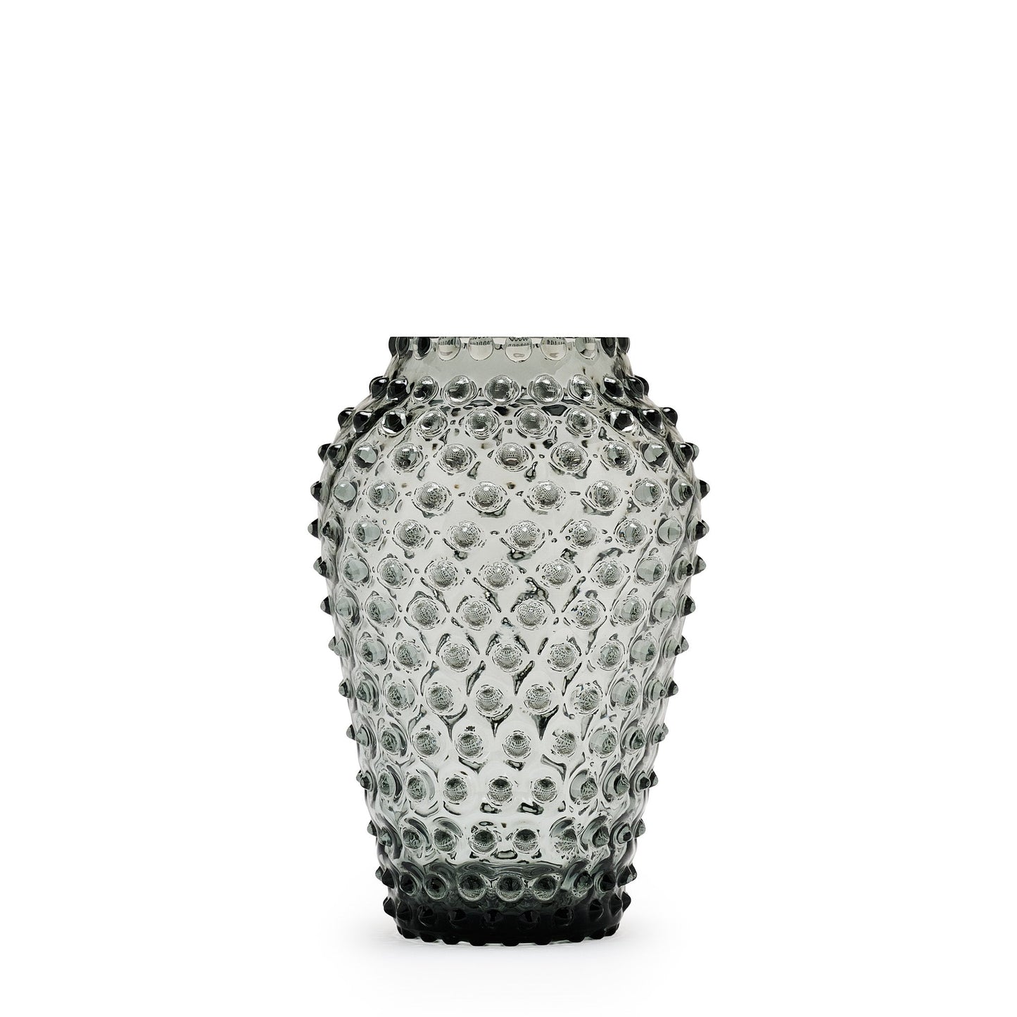 Hobnail Vase - Barrel - Charcoal Haze