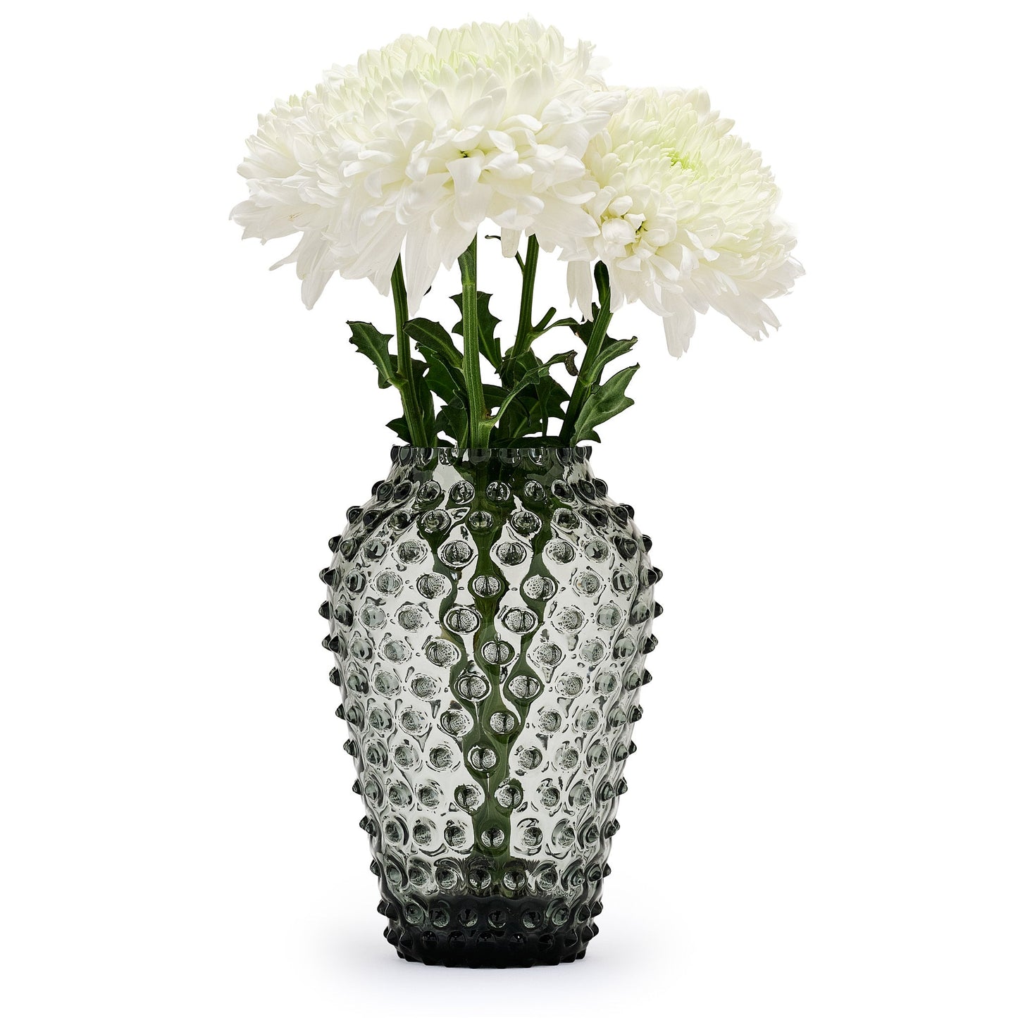 Hobnail Vase - Barrel - Charcoal Haze