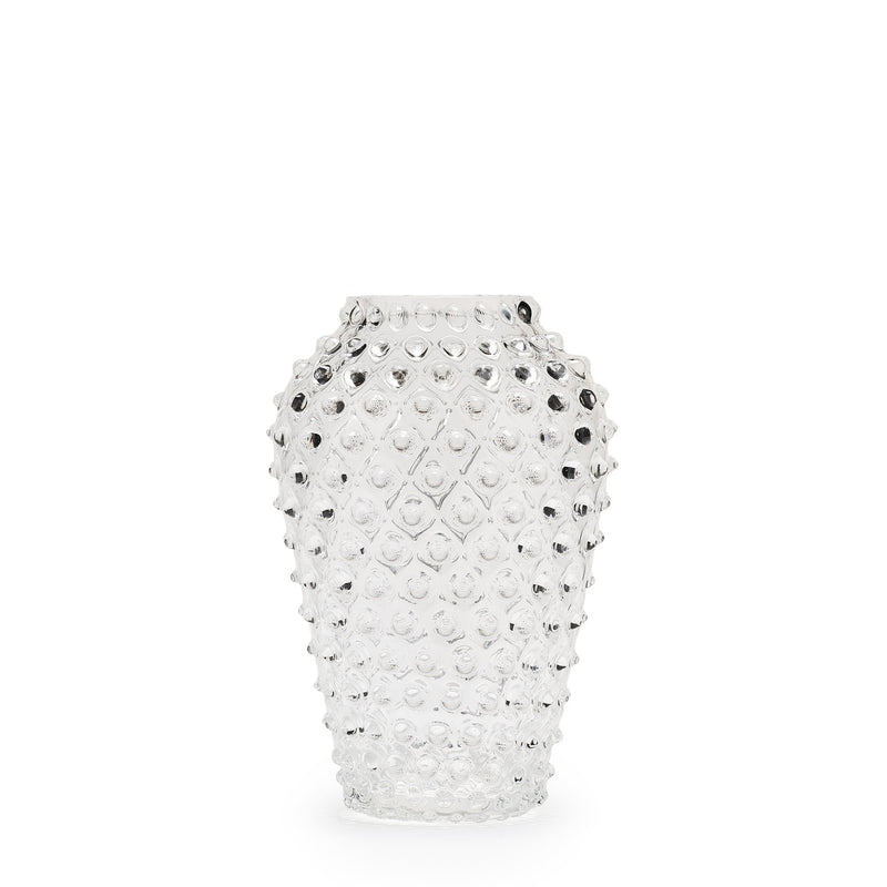 Hobnail Vase - Barrel - Clear Quartz