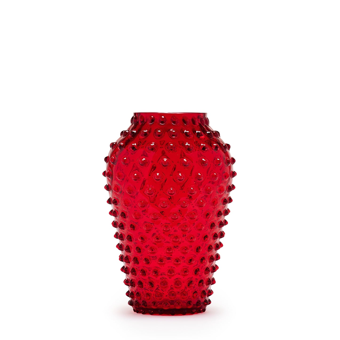 Hobnail Vase - Barrel - Holly Berry