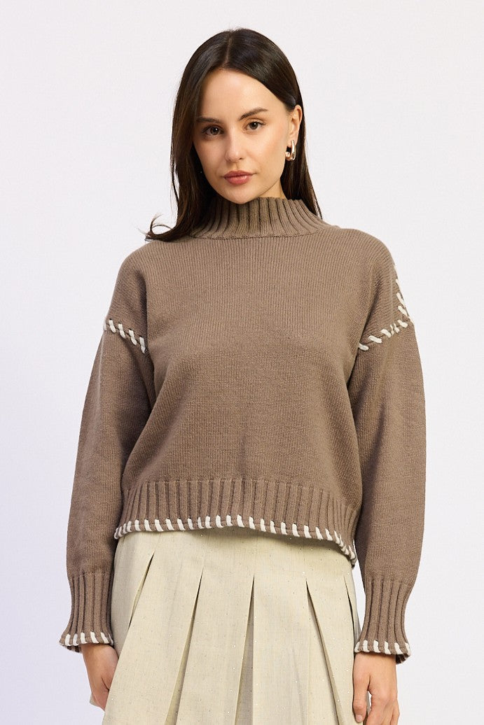 Tori Sweater in Dark Brown Taupe