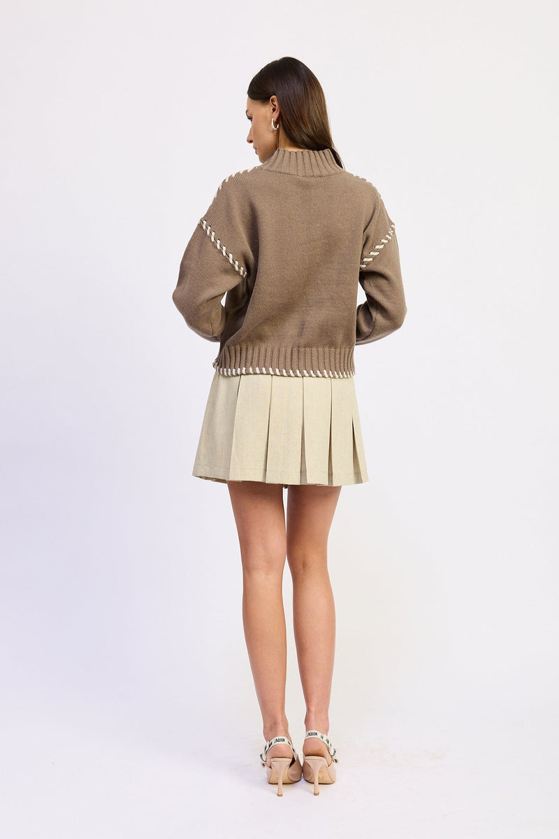 Tori Sweater in Dark Brown Taupe