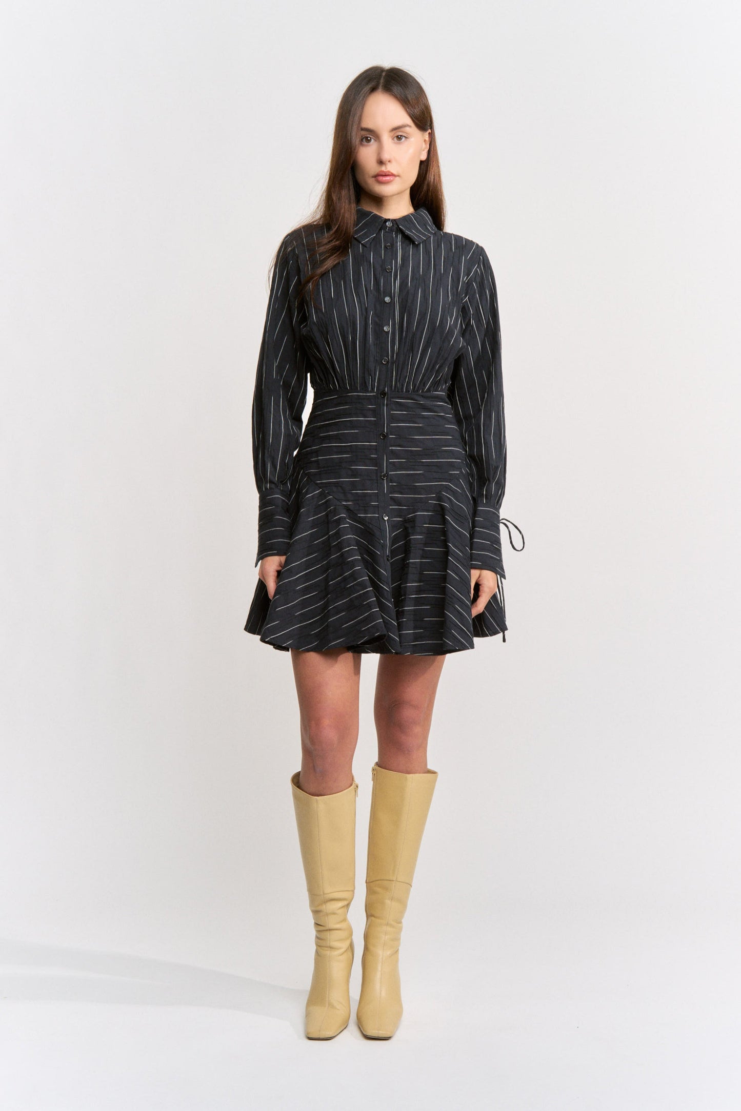 En Saison - Tricia Mini Shirt Dress - Black Ivory