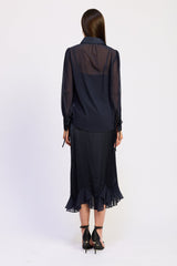 Gia Maxi Slip Skirt - Navy