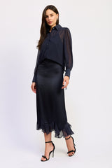 Gia Maxi Slip Skirt - Navy
