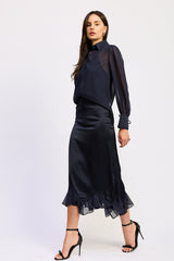 Gia Maxi Slip Skirt - Navy