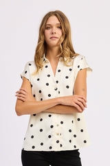 En Saison - Elara Top - Ivory Black