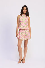 En Saison - Arya Mini Skirt - Cantaloupe Pink