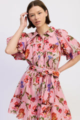 En Saison - Celeste Mini Dress - Pink Red Olive