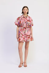 En Saison - Celeste Mini Dress - Pink Red Olive