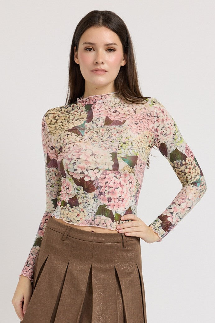 En Saison - Kelsey Mesh Top - Blush Multi