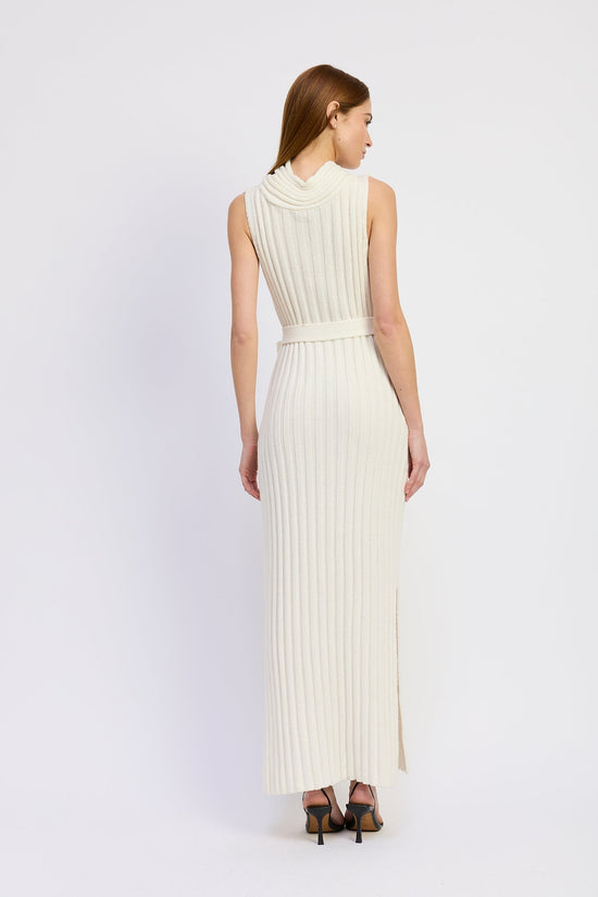 chinese dress ladies White Backless Knit Maxi Dress – Gabi Swimwear