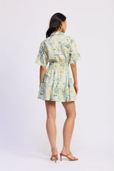 En Saison - Elise Mini Dress - Sage White Yellow