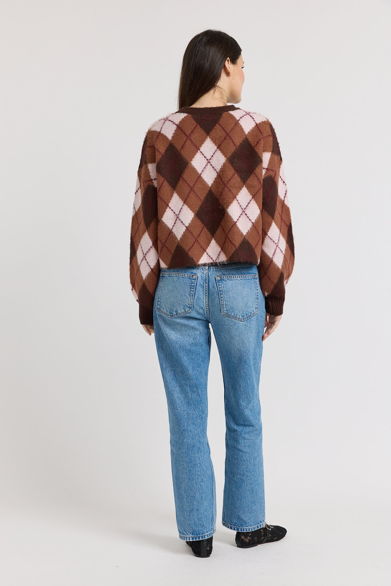 En Saison - Brooke Cardigan - Brown Pink Burgundy