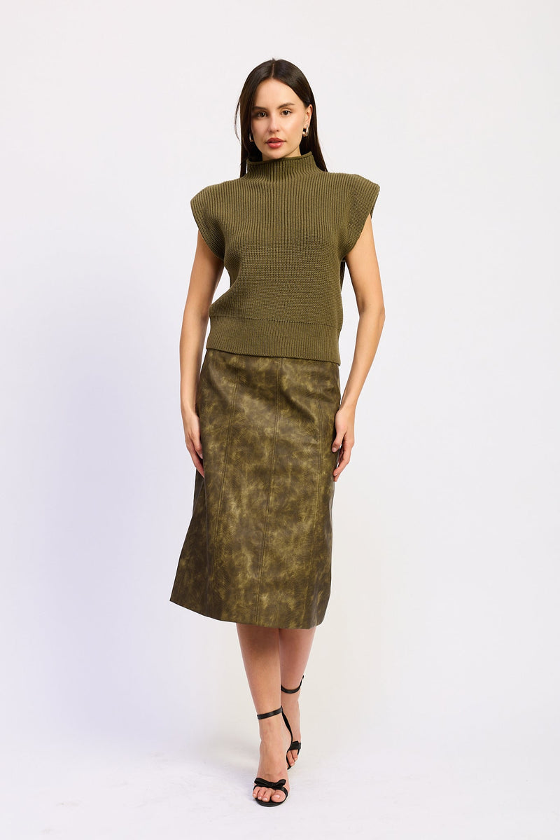 En Saison - Margot Sweater Vest - Olive