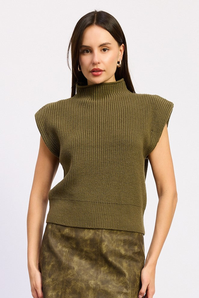 En Saison - Margot Sweater Vest - Olive