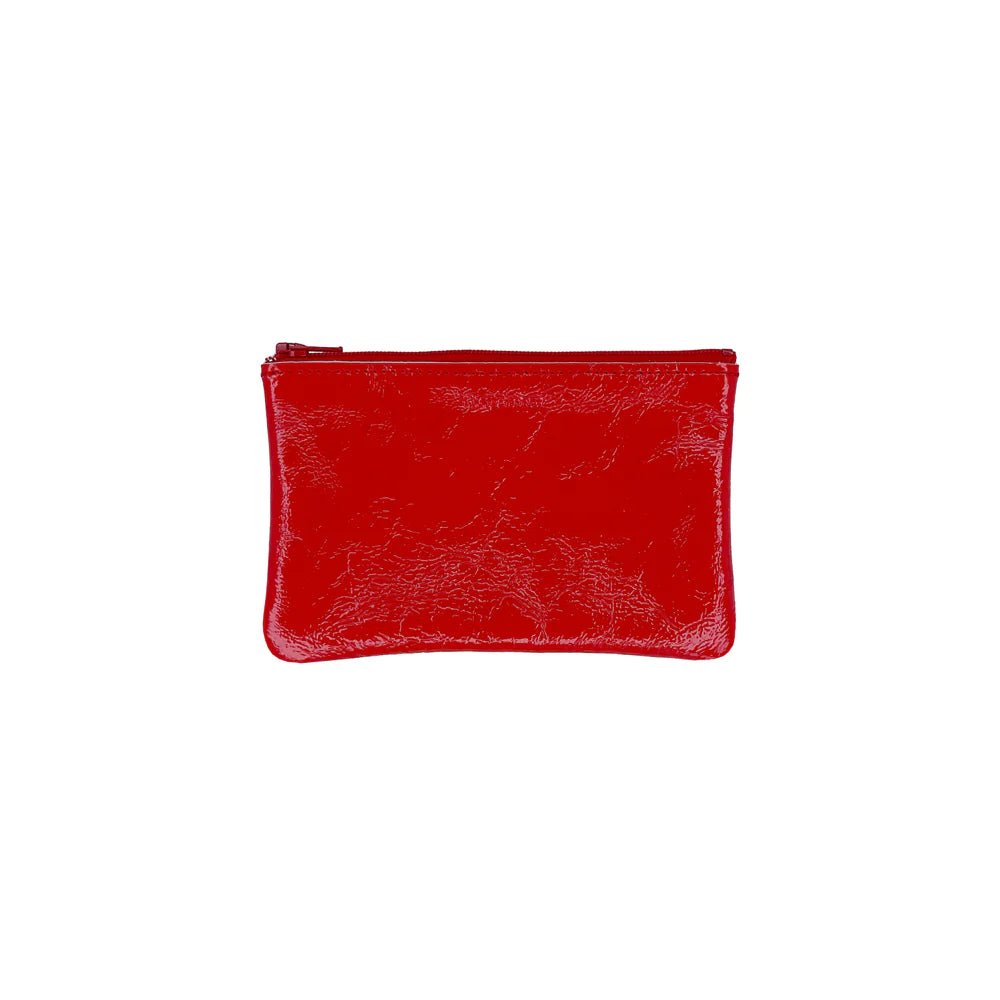 Candy Patent Small Zip Pouch, Vermillion