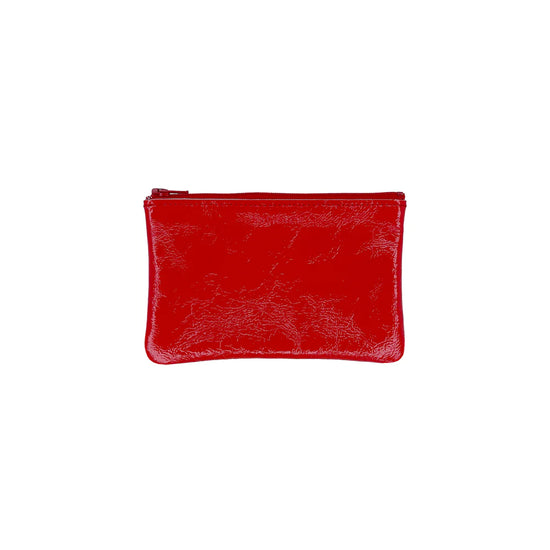 Candy Patent Small Zip Pouch, Vermillion