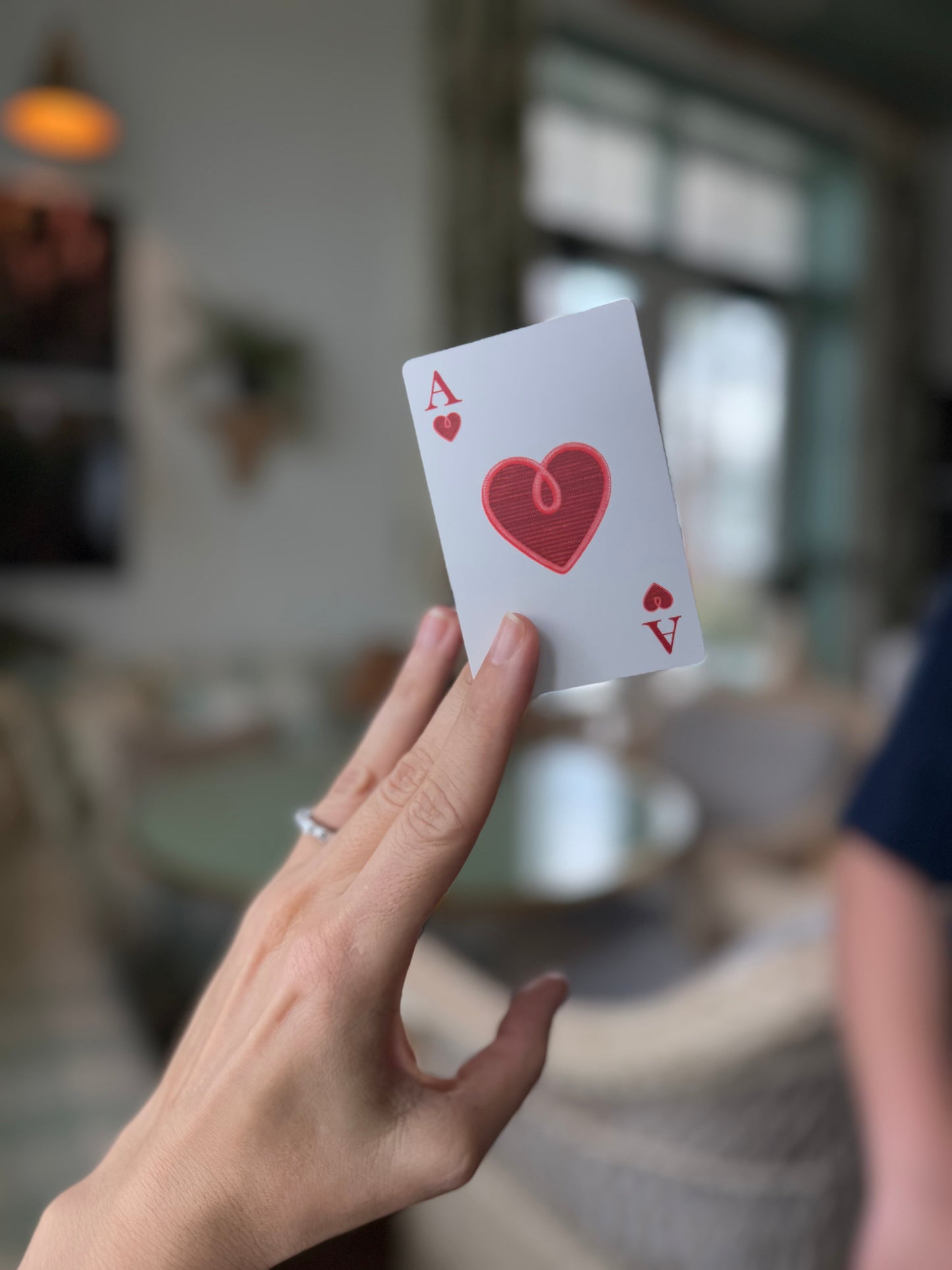 Illustrated Playing Cards with Tiger Motif and Needlepoint Accents, CHINOISERIE BLEU