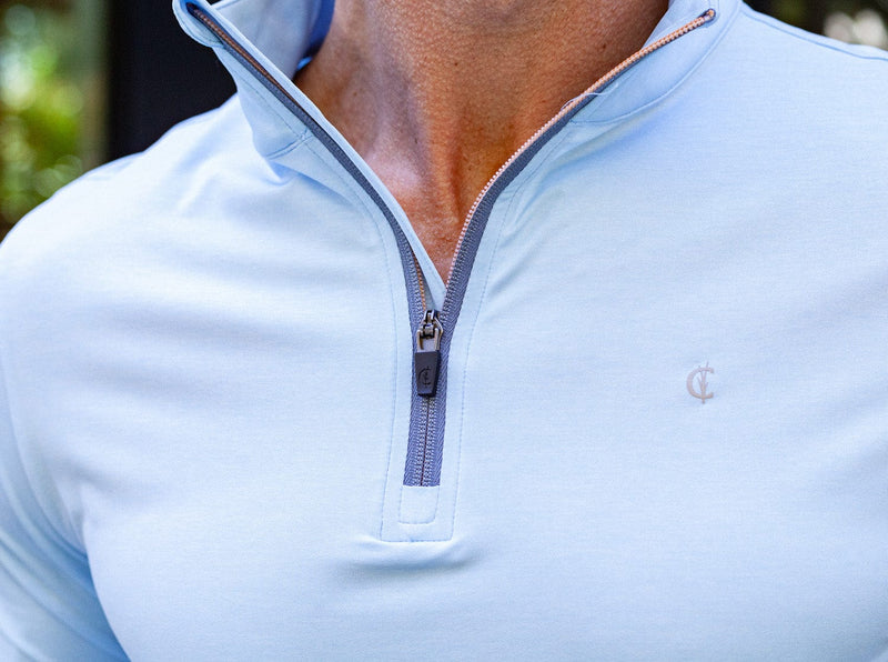 Criquet - Feather Performance Pullover - Heather Blue