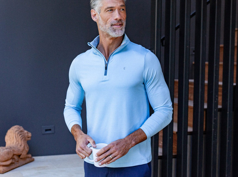 Criquet - Feather Performance Pullover - Heather Blue