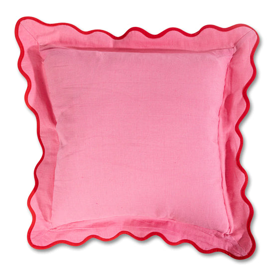Load image into Gallery viewer, Darcy Linen Pillow, Light Pink + Cherry
