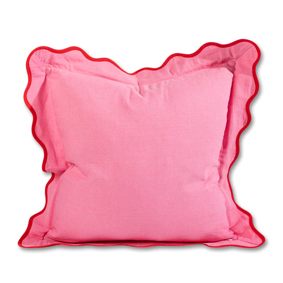 Load image into Gallery viewer, Darcy Linen Pillow, Light Pink + Cherry
