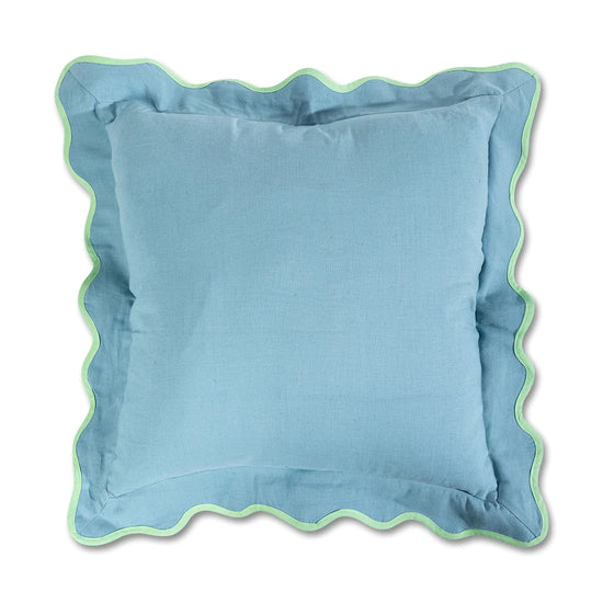 Load image into Gallery viewer, Darcy Linen Pillow, Aqua + Mint
