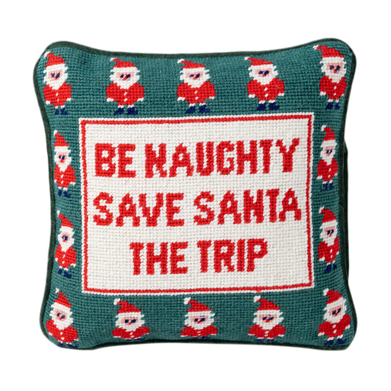 Be Naughty Needlepoint Pillow