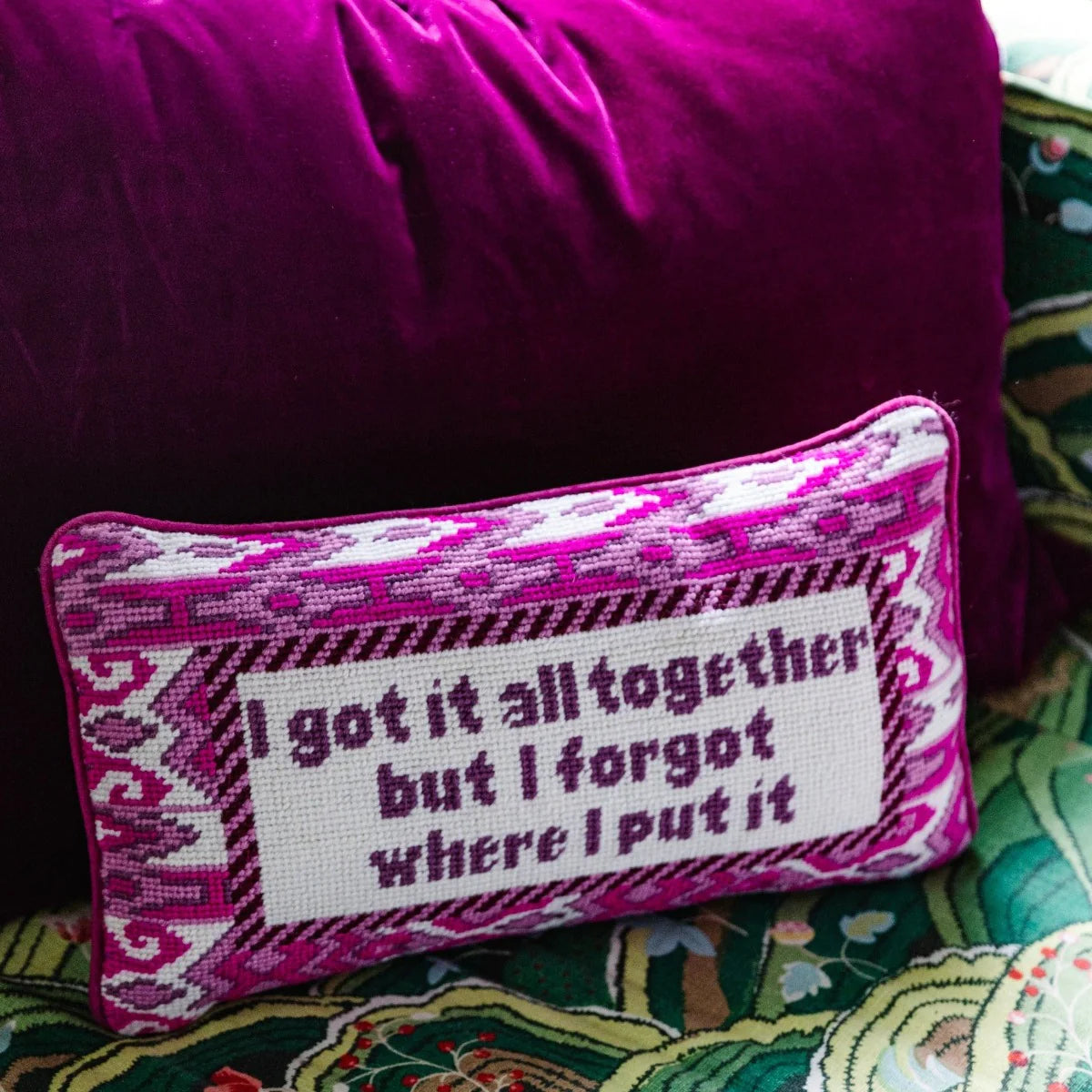 Got It All Together Needlepoint Pillow