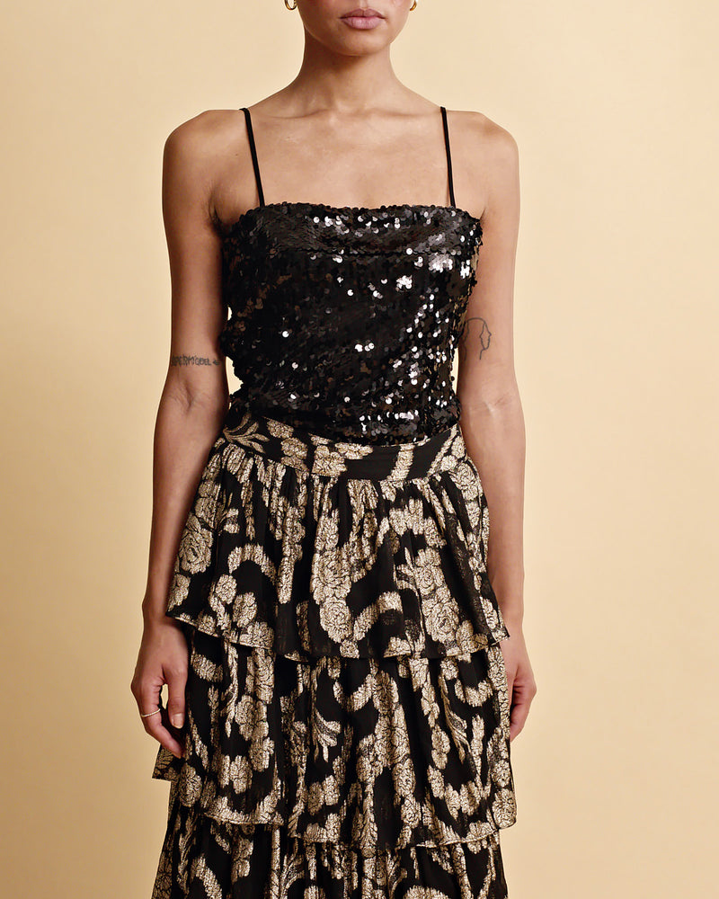byTimo - Sequins Strap Top - Black