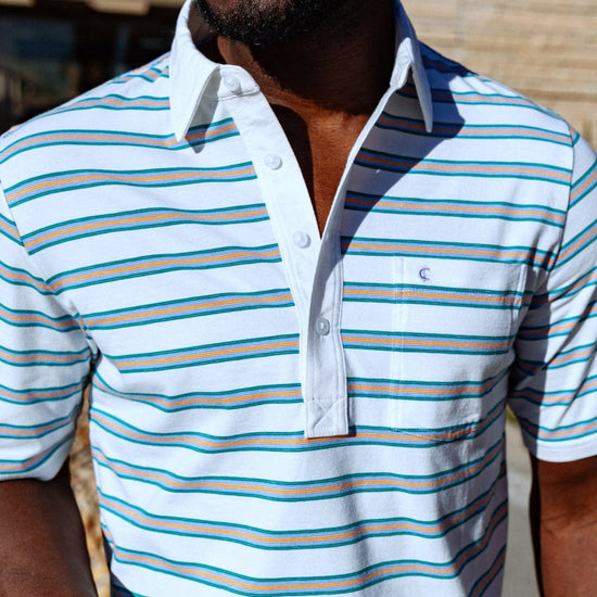 Top-Shelf Players Shirt, Bennett Stripe - White