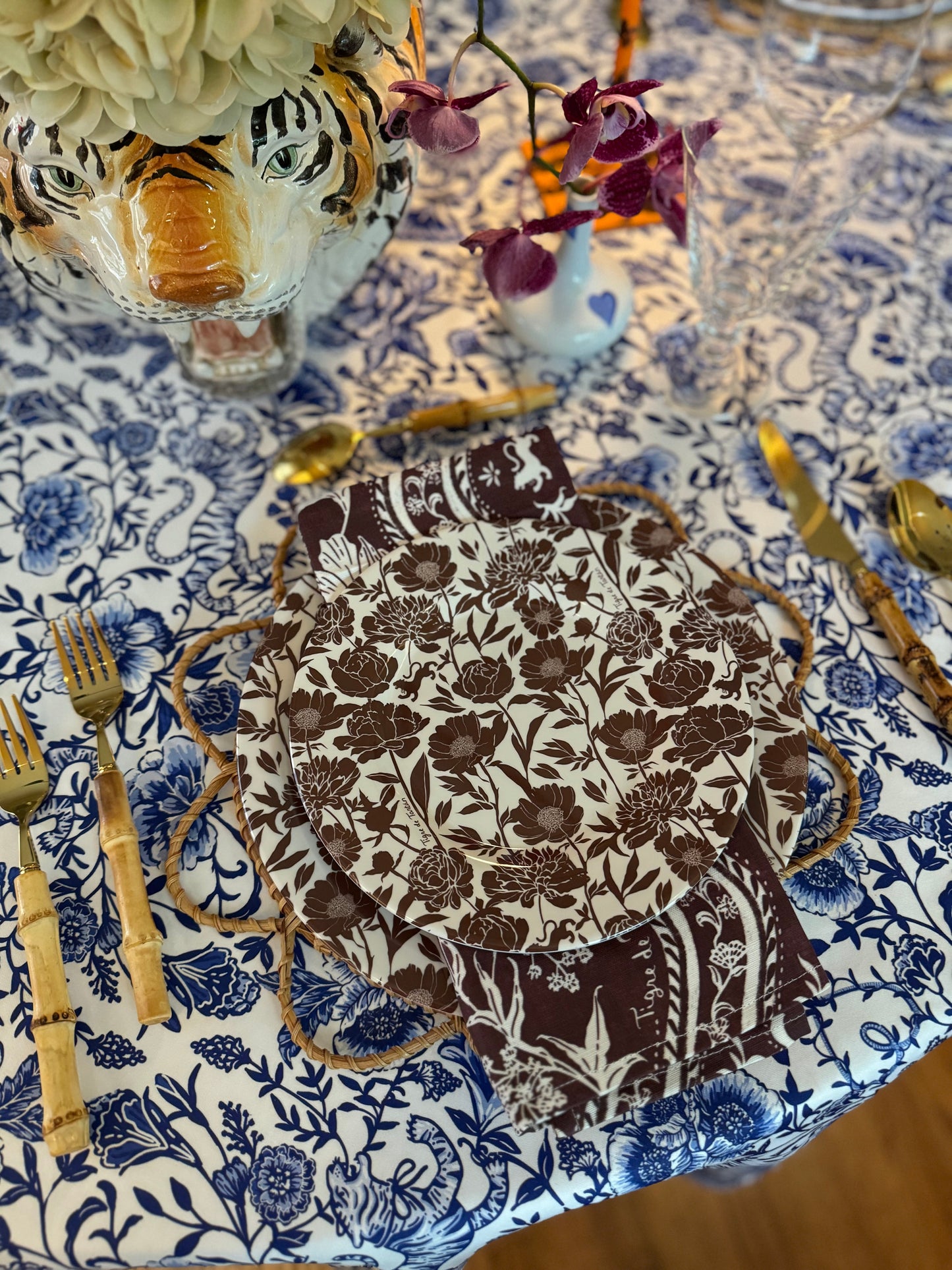 8” Melamine Salad / Dessert Plate, ITALIAN PEONY, Set of 6