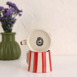 Ceramic Red Stripe  Coffee Cup- 220ml