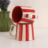 Ceramic Red Stripe  Coffee Cup- 220ml