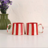 Ceramic Red Stripe  Coffee Cup- 220ml