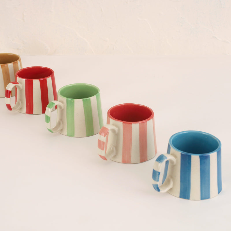 Ceramic Red Stripe  Coffee Cup- 220ml