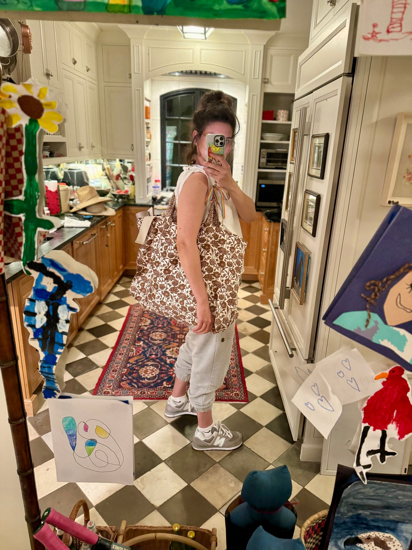 Tigre De Tartán - Jumbo Slouchy Denim Tote - Mahj Baby Strawberry