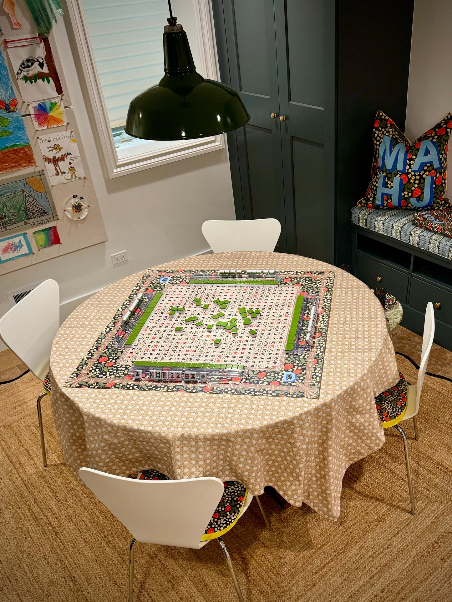 Mahjong Gaming Mat, COCONUT PEONY