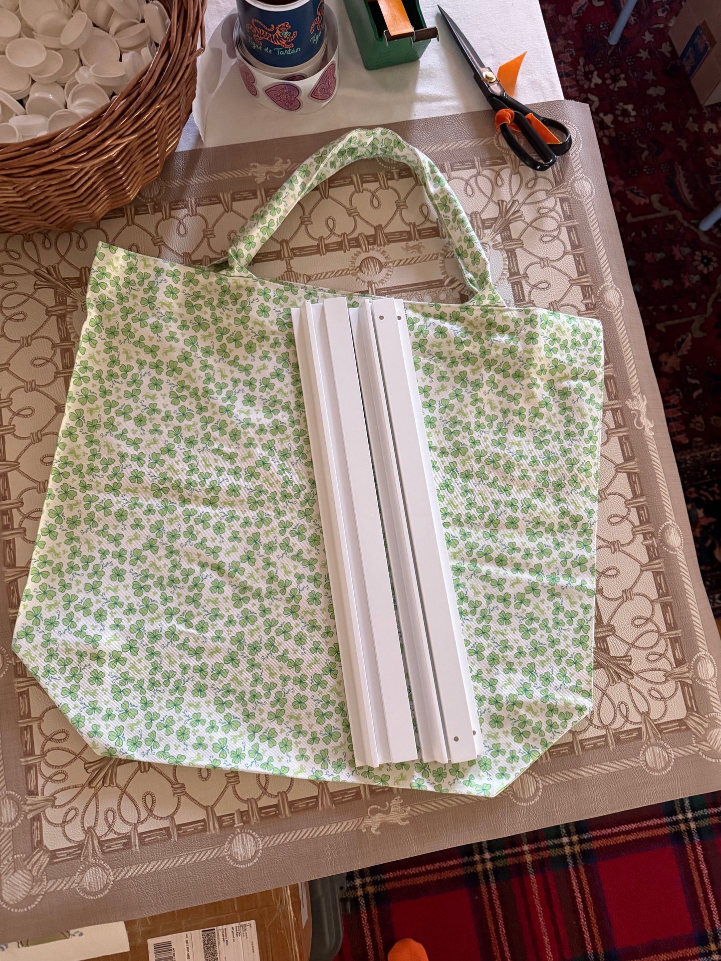 Jumbo Slouchy Denim Tote, CLOVER