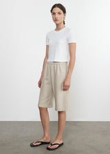 Enza Costa - Supima Cotton Cropped Perfect Short Sleeve - White