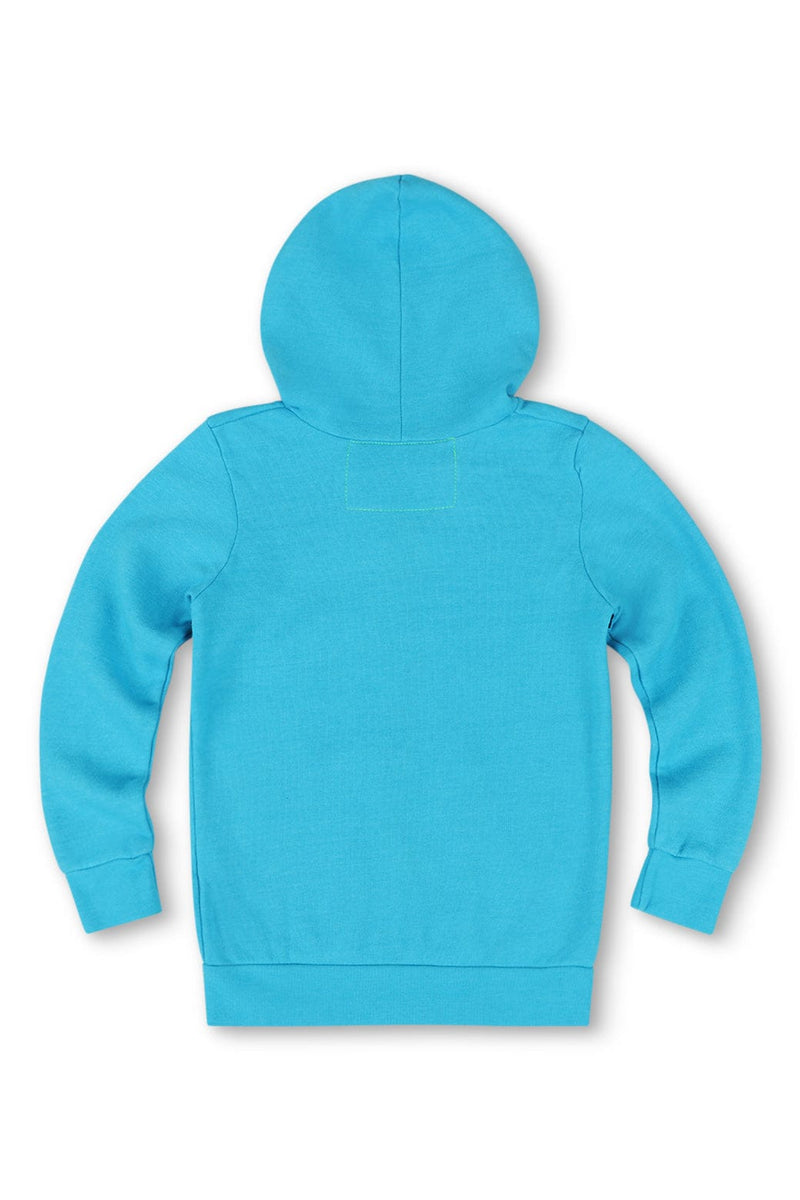 Kid's 5 Stripe Hoodie in Neon Blue