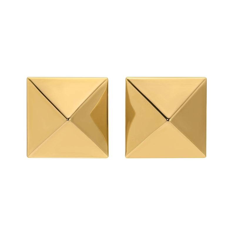 Erin Fader Jewelry - Pyramid Studs - Gold Medium
