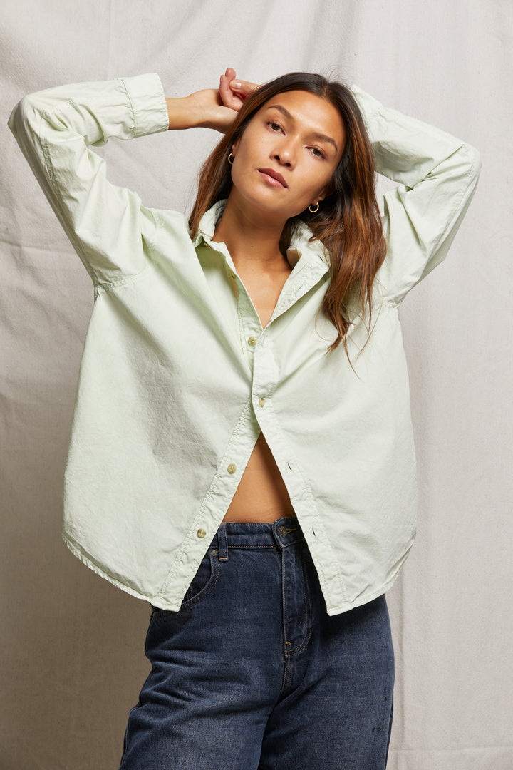 PerfectWhiteTee - James Poplin Button Down - Pistachio