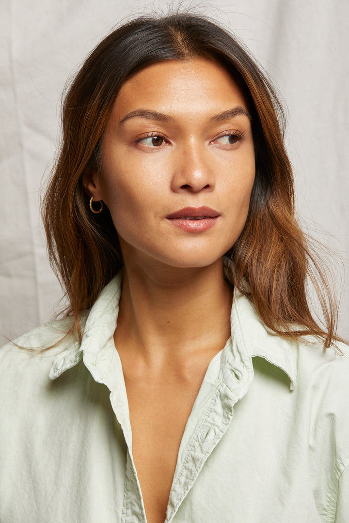 PerfectWhiteTee - James Poplin Button Down - Pistachio
