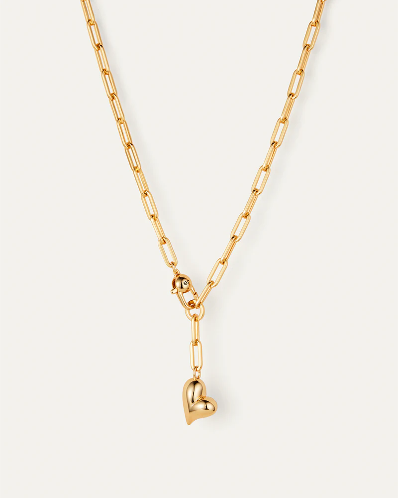 Jenny Bird - Puffy Heart Necklace - Gold