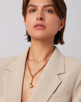 Jenny Bird - Puffy Heart Necklace - Gold