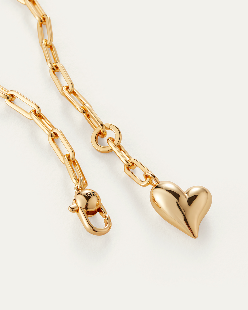 Jenny Bird - Puffy Heart Necklace - Gold
