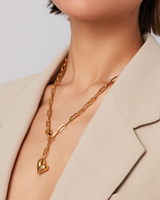 Jenny Bird - Puffy Heart Necklace - Gold