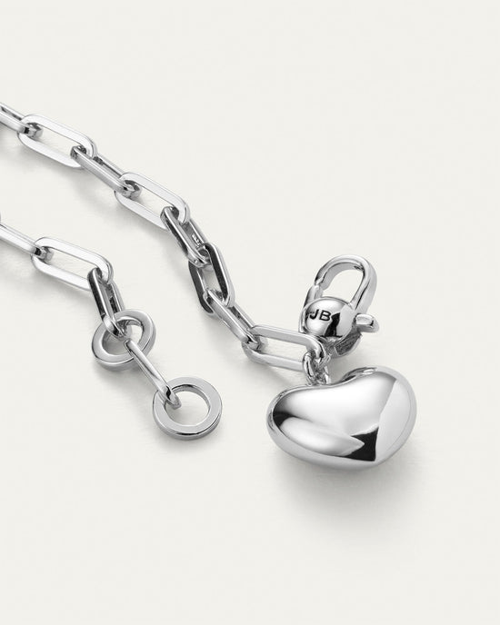 Jenny Bird - Puffy Heart Bracelet - High Polish Silver